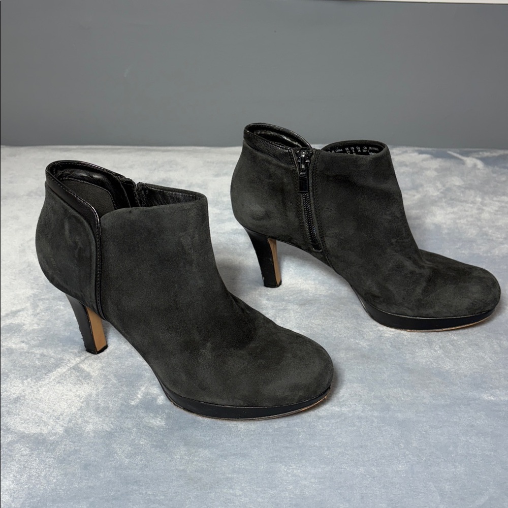 Clarks Black Suede Ankle Boots